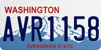 WA license plate AVR1158