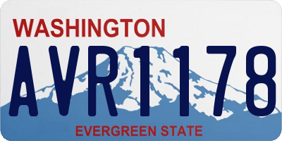 WA license plate AVR1178