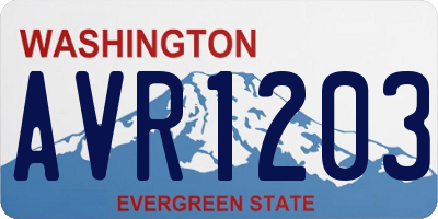 WA license plate AVR1203