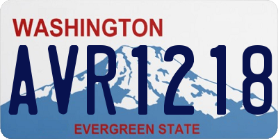 WA license plate AVR1218