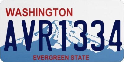 WA license plate AVR1334