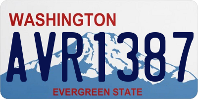 WA license plate AVR1387