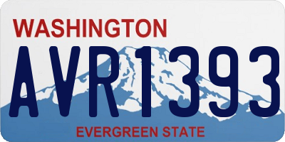 WA license plate AVR1393