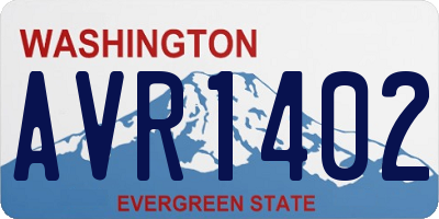 WA license plate AVR1402