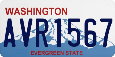 WA license plate AVR1567