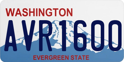 WA license plate AVR1600