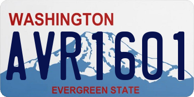 WA license plate AVR1601