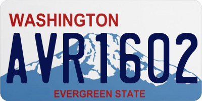 WA license plate AVR1602
