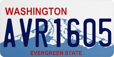 WA license plate AVR1605