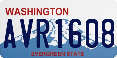 WA license plate AVR1608