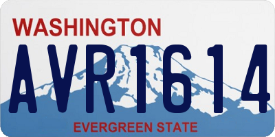 WA license plate AVR1614