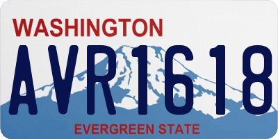 WA license plate AVR1618