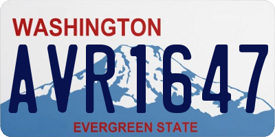 WA license plate AVR1647