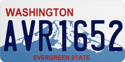 WA license plate AVR1652