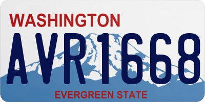 WA license plate AVR1668