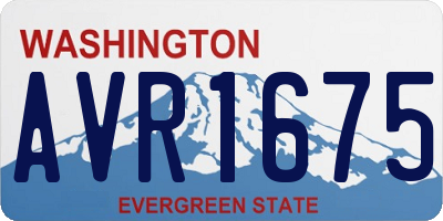 WA license plate AVR1675