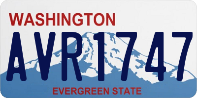 WA license plate AVR1747