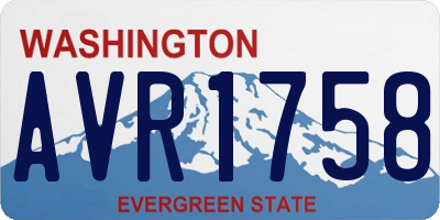 WA license plate AVR1758