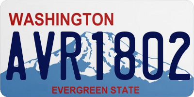 WA license plate AVR1802