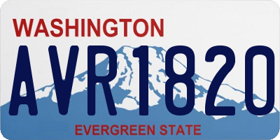 WA license plate AVR1820