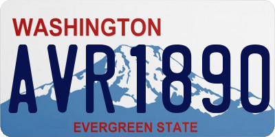 WA license plate AVR1890