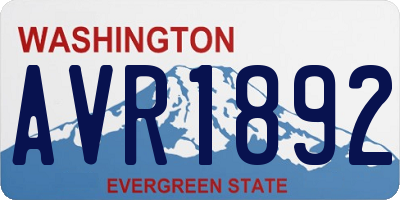 WA license plate AVR1892