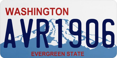 WA license plate AVR1906