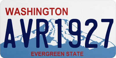 WA license plate AVR1927
