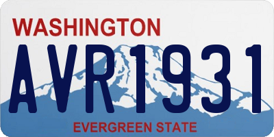 WA license plate AVR1931