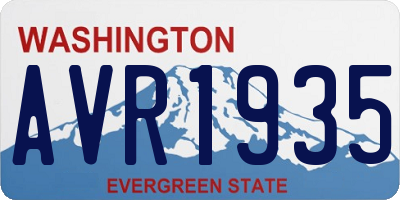 WA license plate AVR1935