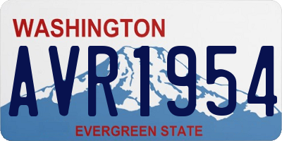 WA license plate AVR1954
