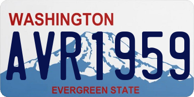 WA license plate AVR1959