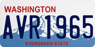 WA license plate AVR1965