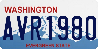 WA license plate AVR1980