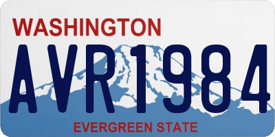 WA license plate AVR1984