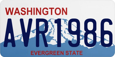 WA license plate AVR1986
