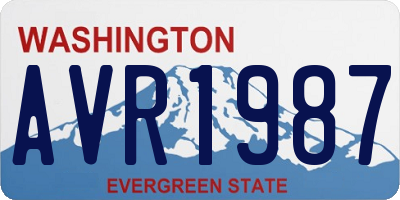 WA license plate AVR1987