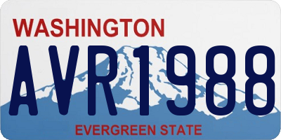WA license plate AVR1988