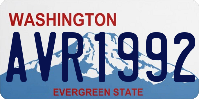 WA license plate AVR1992