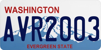 WA license plate AVR2003