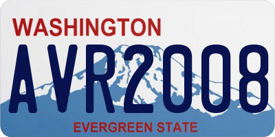 WA license plate AVR2008