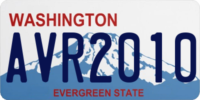 WA license plate AVR2010