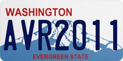 WA license plate AVR2011