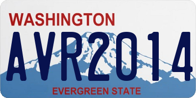 WA license plate AVR2014