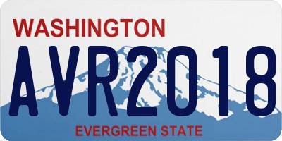 WA license plate AVR2018
