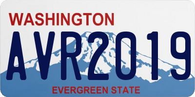 WA license plate AVR2019