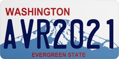 WA license plate AVR2021