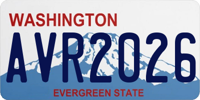 WA license plate AVR2026