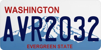 WA license plate AVR2032