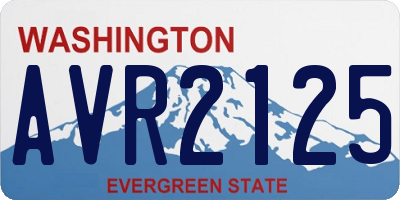 WA license plate AVR2125